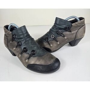 Remonte Dorndorf Annemarie Womens 7.5-8 (38) Leather Button Heeled Ankle Boots